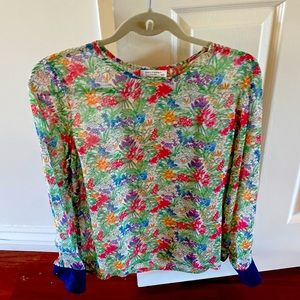 Sheer floral blouse